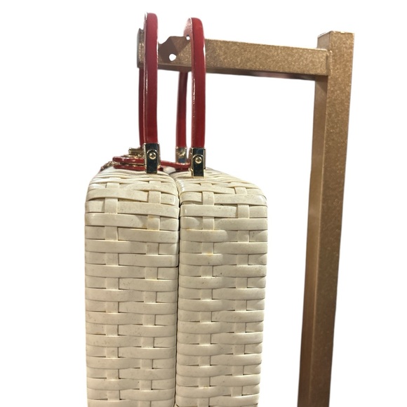 Kate Spade Cream and Brown Satchel with Woven Texture - Picture 3 of 13